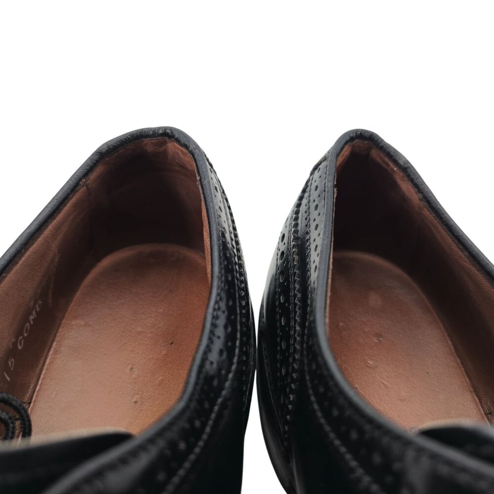 Allen Edmonds McAllister Black Leather Dress Shoes Mens 8A Wingtip Brogue Oxford - Picture 12 of 13